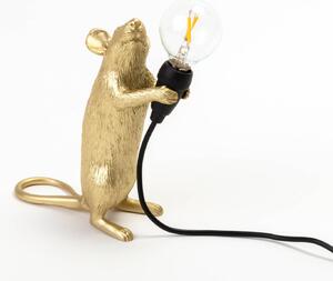 LED deko stolní lampa Mouse Lamp USB stojící zlatá