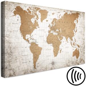 Obraz Kartografický Svět (1-dílný) široký - mapa světa v béžových tónech