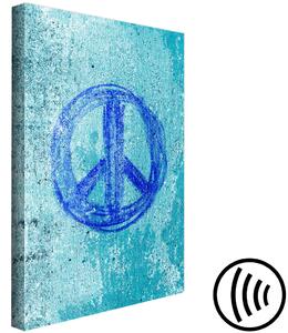 Obraz Pacifismus (1-dílný) svislý - modré symbol v duchu street artu