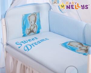 Baby Nellys Mantinel 360cm s povlečením Sweet Dreams by Teddy - modrý 120x90
