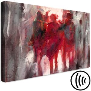 Obraz Lidé v červeném (1-dílný) široký - umělecká abstrakce