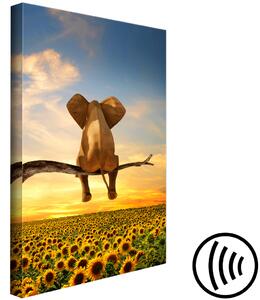 Obraz Slon a slunečnice (1-dílný) vertikální