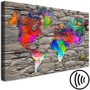 Obraz Kontinenty na kamenech (1-dílný) široký - barevná mapa světa