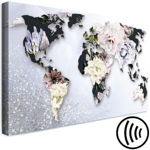 Obraz Svět v rozkvětu (1-dílný) široký - světová mapa v barevných květech