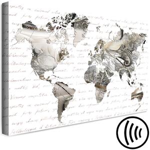 Obraz Mezi řádky (1-dílný) široký - světová mapa a abstrakce