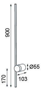 Mantra 7911 Tobago, bílé nástěnné svítidlo LED 9W 3000K, výška 90cm