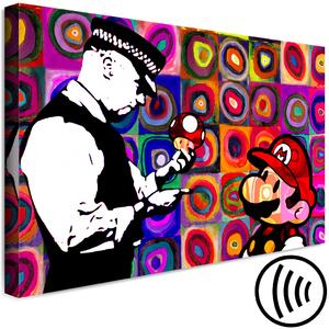 Obraz Inspirace Kandinským (1-dílný) široký - barevný mural s Mario