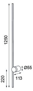 Mantra 7912 Tobago, bílé nástěnné svítidlo LED 12W 3000K, výška 125cm