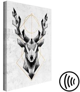 Obraz Šedý jelen (1-dílná) svislá - geometrická abstrakce a zvíře