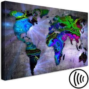 Obraz Záře kontinentů (1-dílný) široký - Mapa světa a abstrakce