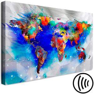 Obraz Svět barev (1-dílný) široký - Barevná mapa světa a abstrakce