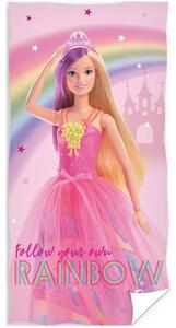 Dívčí plážová osuška Barbie - Follow Your Own Rainbow - 100% bavlna - 70 x 140 cm