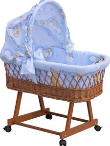 Scarlett Proutěný košík na miminko s boudičkou Mráček - modrá