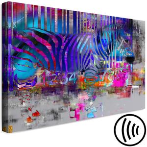 Obraz Barevná zebra - mural s abstraktním čárovým kódem