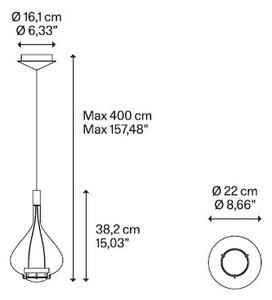 Lodes 14826 4627 Sky-Fall Medium, závěsné svítidlo bronzové sklo/černá, 12W LED 2700K, prům. 22cm