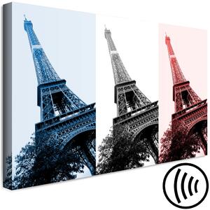 Obraz Pařížská kolaž (1-dílný) - Eiffelova věž v národních barvách země
