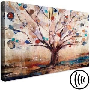 Obraz Abstraktní příroda (1-dílný) - Malovaný strom teplými barvami