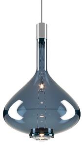 Lodes 14827 8630 Sky-Fall Large, závěsné svítidlo modré sklo/chrom, 12W LED 3000K, prům. 36cm