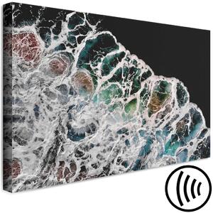 Obraz Vodní abstrakce (1-dílný) - Barevné pěnivé vlny černé vody