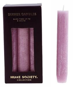 Home Society Svíčka kónická lila sada 6 kusů