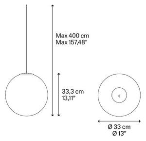 Lodes 26011 0023 Non Random 33, závěs z čirého foukaného skla, 1x7W LED 2200/2700/3000K, prům.33cm