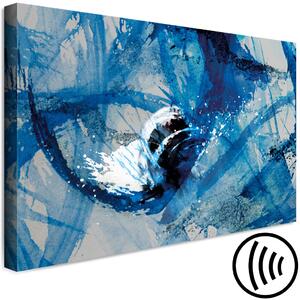 Obraz Modrá dynamika - abstraktní kompozice skvrn od barev