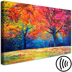 Obraz Barevný park na podzim - malovaná krajina, alej v zářijových barvách