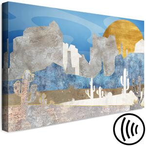 Obraz Divoká prérie (1-dílný) - abstraktní krajina na betonovém pozadí