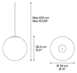 Lodes 26012 0023 Non Random 38, závěs z čirého foukaného skla, 1x7W LED 2200/2700/3000K, prům.38cm