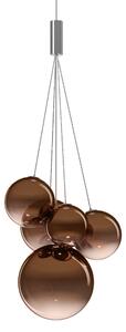 Lodes 16412 4627 Random Five, závěs z bronzového foukaného skla, 5x1W LED 2700K, šířka 27cm
