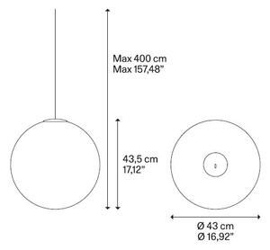 Lodes 26013 0023 Non Random 43, závěs z čirého foukaného skla, 1x7W LED 2200/2700/3000K, prům.43cm