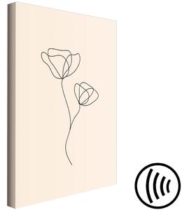 Obraz Lineární květina - minimalistická kompozice na béžovém pozadí