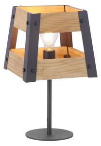 LD 15722-79 CRATE Stolní lampa v rustikálním designu ze dřeva v černé barvě, lakované železo s paticí E27 - LEUCHTEN DIREKT