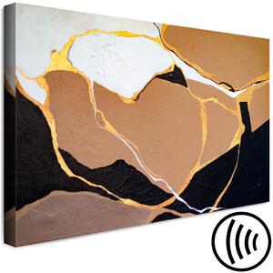 Obraz Abstrakce skvrny - malované tvary v teplých barvách