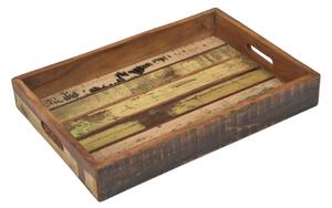 Dřevěný tác z recyklovaného dřeva, 46x32x6cm (1B)