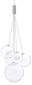 Lodes 16412 0027 Random Five, závěs z čirého foukaného skla, 5x1W LED 2700K, šířka 27cm