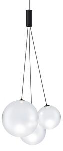 Lodes 16411 1327 Random, závěs z matně bílého foukaného skla/černý kabel, 3x1W LED 2700K, šířka 29cm