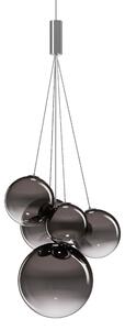 Lodes 16412 4327 Random Five, závěs z kouřového foukaného skla, 5x1W LED 2700K, šířka 27cm