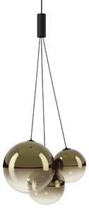 Lodes 16411 7127 Random, závěs ze zlatozeleného foukaného skla/černý kabel, 3x1W LED 2700K, šířka 29cm