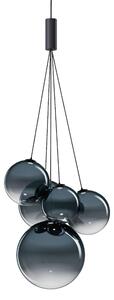 Lodes 16413 8630 Random Five, závěs z azurově modrého skla/černý kabel, 5x1W LED 3000K, šířka 27cm