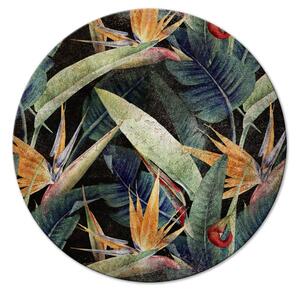 Kulatý obraz Hojná země - grafika s divokými rostlinami v stylu lesa