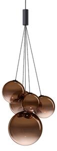 Lodes 16413 4627 Random Five, závěs z bronzového foukaného skla/černý kabel, 5x1W LED 2700K, šířka 27cm
