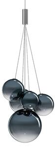 Lodes 16412 8627 Random Five, závěs z azurově modrého skla, 5x1W LED 2700K, šířka 27cm