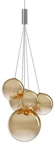 Lodes 16412 4527 Random Five, závěs ze světle zlatého foukaného skla, 5x1W LED 2700K, šířka 27cm