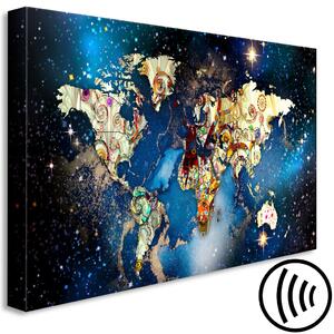 Obraz Abstraktní mapa - svět s Klimtovým akcentem s hvězdami