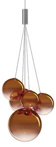 Lodes 16412 5827 Random Five, závěs z oranžového foukaného skla, 5x1W LED 2700K, šířka 27cm