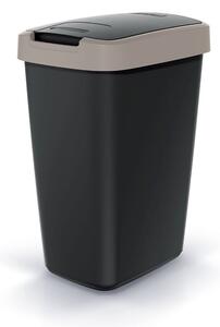 Odpadkový koš s barevným víkem, 12 l, hnědá / černá