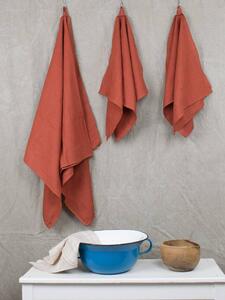 Snový svět Lněný ručník - cihlový Rozměr: 45 x 90 cm