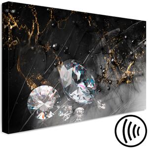 Obraz Abstrakce s diamanty (1-dílný) - krystaly na černo-zlatém pozadí