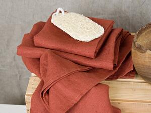 Snový svět Lněný ručník - cihlový Rozměr: 45 x 90 cm